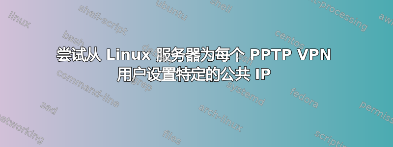 尝试从 Linux 服务器为每个 PPTP VPN 用户设置特定的公共 IP