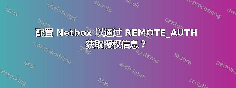 配置 Netbox 以通过 REMOTE_AUTH 获取授权信息？