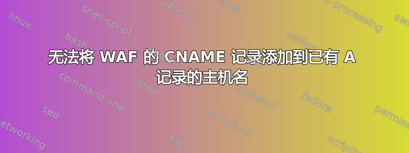 无法将 WAF 的 CNAME 记录添加到已有 A 记录的主机名