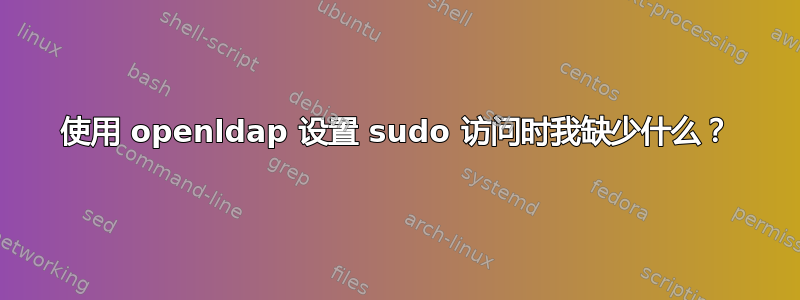 使用 openldap 设置 sudo 访问时我缺少什么？