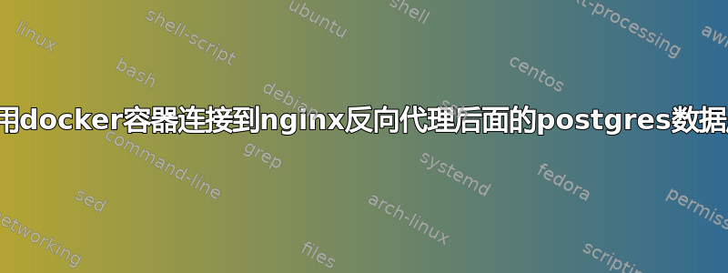 使用docker容器连接到nginx反向代理后面的postgres数据库