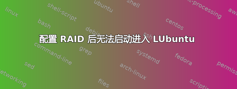 配置 RAID 后无法启动进入 LUbuntu