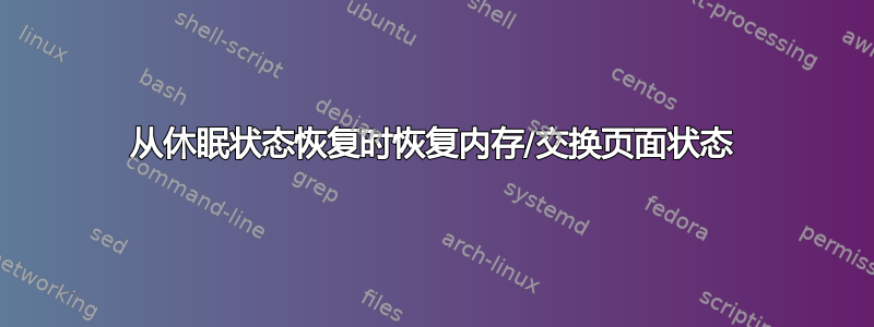 从休眠状态恢复时恢复内存/交换页面状态