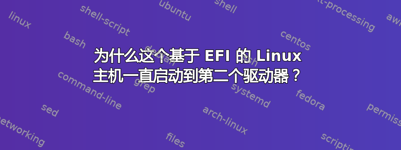 为什么这个基于 EFI 的 Linux 主机一直启动到第二个驱动器？