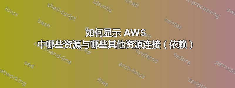 如何显示 AWS 中哪些资源与哪些其他资源连接（依赖）