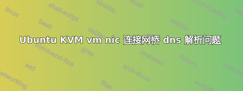 Ubuntu KVM vm nic 连接网桥 dns 解析问题