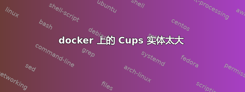 docker 上的 Cups 实体太大