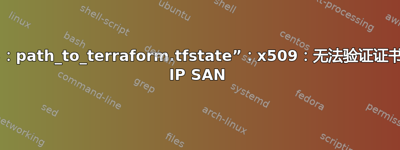 Terraform：“S3：path_to_terraform.tfstate”：x509：无法验证证书因为它不包含任何 IP SAN