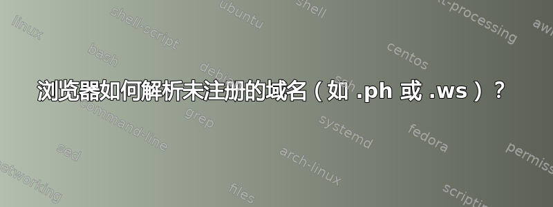 浏览器如何解析未注册的域名（如 .ph 或 .ws）？