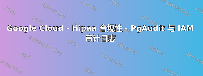 Google Cloud - Hipaa 合规性 - PgAudit 与 IAM 审计日志