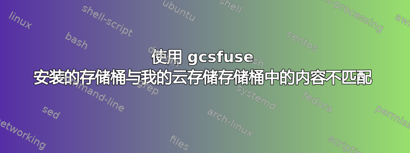 使用 gcsfuse 安装的存储桶与我的云存储存储桶中的内容不匹配