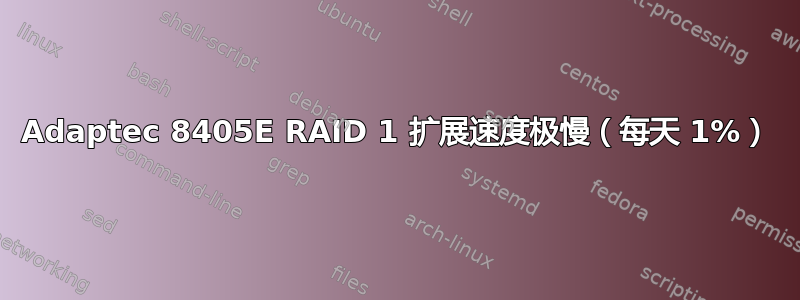 Adaptec 8405E RAID 1 扩展速度极慢（每天 1%）