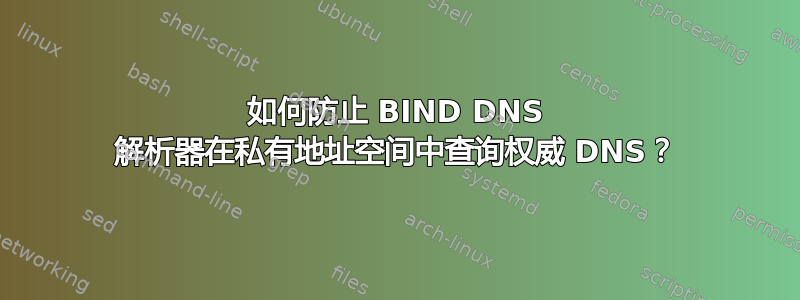 如何防止 BIND DNS 解析器在私有地址空间中查询权威 DNS？