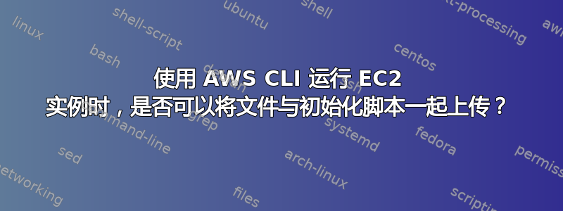 使用 AWS CLI 运行 EC2 实例时，是否可以将文件与初始化脚本一起上传？