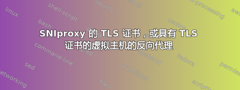 SNIproxy 的 TLS 证书，或具有 TLS 证书的虚拟主机的反向代理