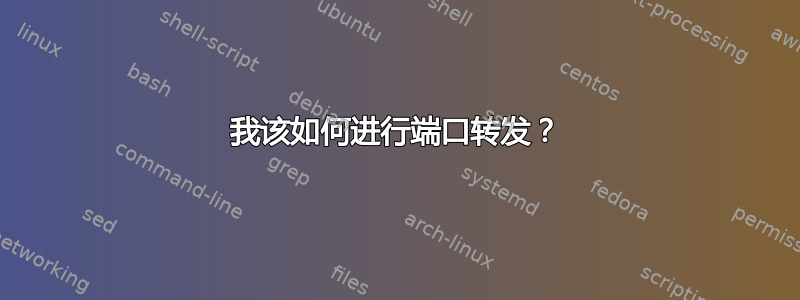 我该如何进行端口转发？