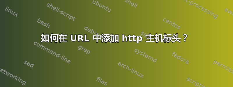 如何在 URL 中添加 http 主机标头？