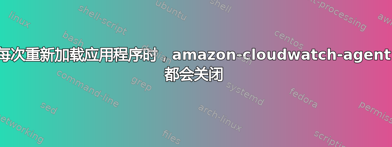 每次重新加载应用程序时，amazon-cloudwatch-agent 都会关闭