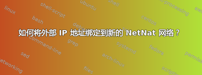 如何将外部 IP 地址绑定到新的 NetNat 网络？