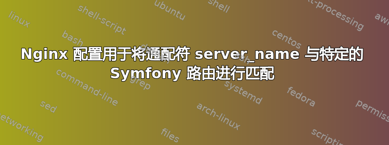 Nginx 配置用于将通配符 server_name 与特定的 Symfony 路由进行匹配