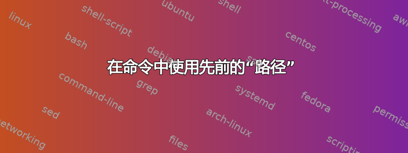 在命令中使用先前的“路径”