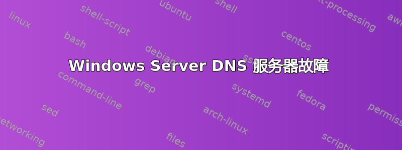 Windows Server DNS 服务器故障