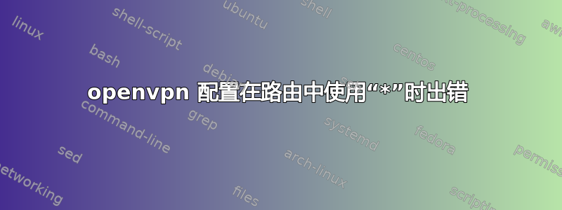 openvpn 配置在路由中使用“*”时出错