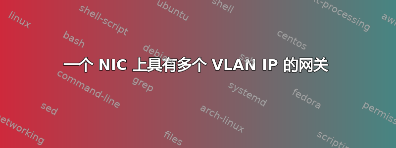 一个 NIC 上具有多个 VLAN IP 的网关