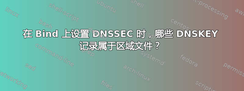 在 Bind 上设置 DNSSEC 时，哪些 DNSKEY 记录属于区域文件？