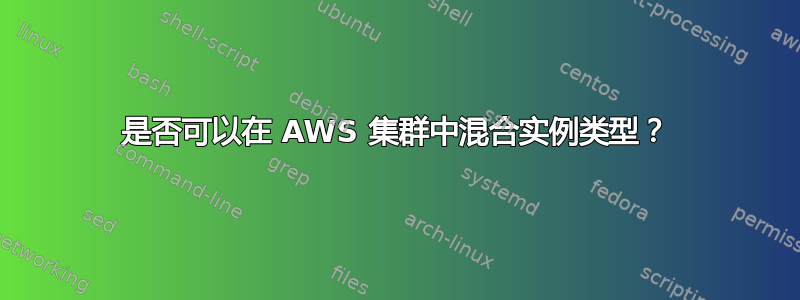 是否可以在 AWS 集群中混合实例类型？