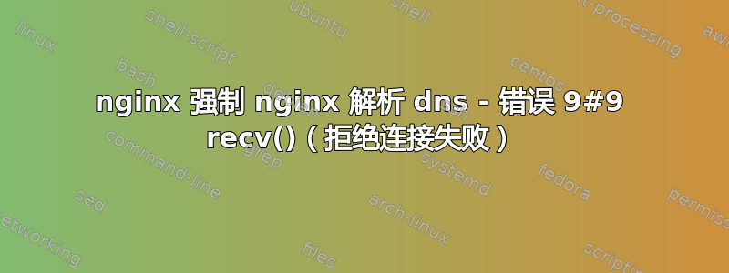 nginx 强制 nginx 解析 dns - 错误 9#9 recv()（拒绝连接失败）