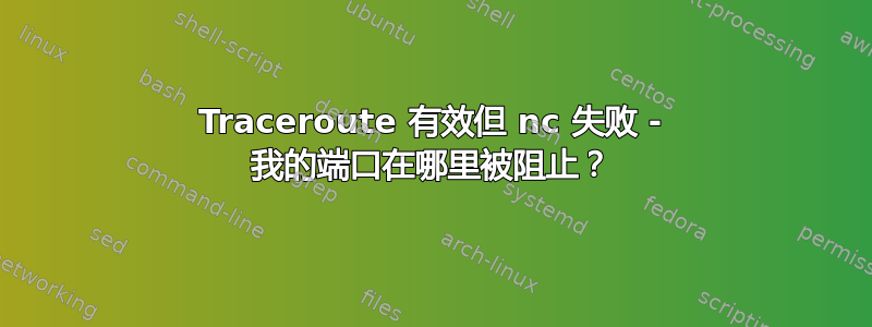 Traceroute 有效但 nc 失败 - 我的端口在哪里被阻止？