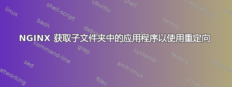 NGINX 获取子文件夹中的应用程序以使用重定向