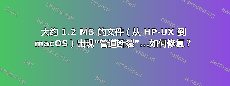 大约 1.2 MB 的文件（从 HP-UX 到 macOS）出现“管道断裂”...如何修复？