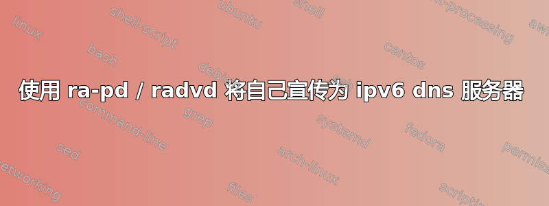 使用 ra-pd / radvd 将自己宣传为 ipv6 dns 服务器