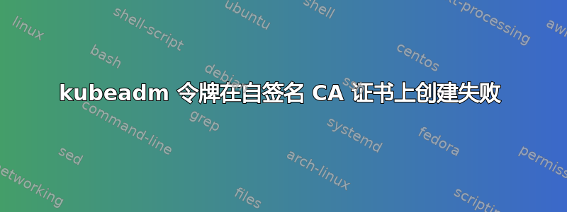 kubeadm 令牌在自签名 CA 证书上创建失败