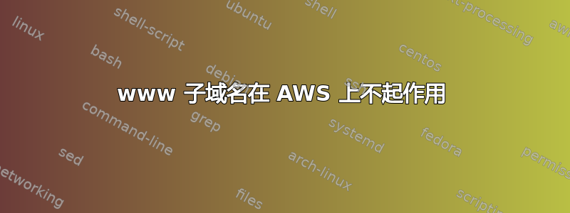 www 子域名在 AWS 上不起作用