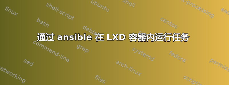 通过 ansible 在 LXD 容器内运行任务