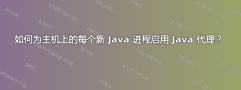 如何为主机上的每个新 Java 进程启用 Java 代理？