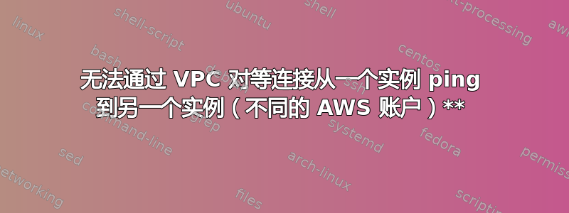 无法通过 VPC 对等连接从一个实例 ping 到另一个实例（不同的 AWS 账户）**