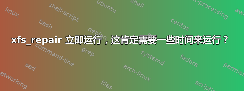 xfs_repair 立即运行，这肯定需要一些时间来运行？