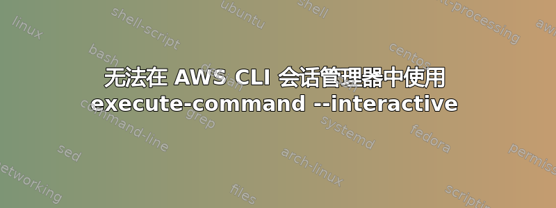 无法在 AWS CLI 会话管理器中使用 execute-command --interactive