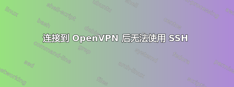 连接到 OpenVPN 后无法使用 SSH