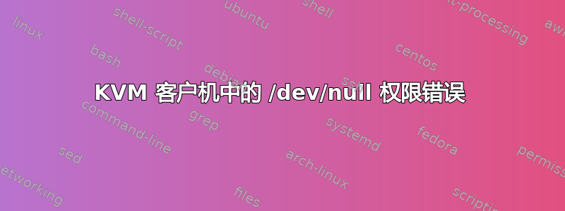 KVM 客户机中的 /dev/null 权限错误