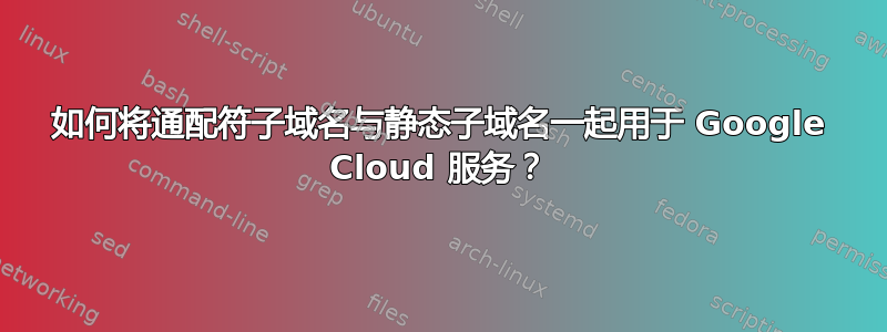 如何将通配符子域名与静态子域名一起用于 Google Cloud 服务？