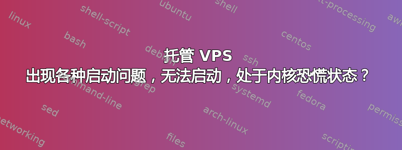 托管 VPS 出现各种启动问题，无法启动，处于内核恐慌状态？