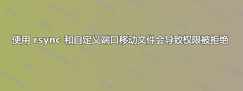 使用 rsync 和自定义端口移动文件会导致权限被拒绝