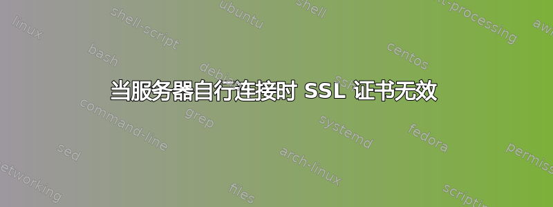 当服务器自行连接时 SSL 证书无效