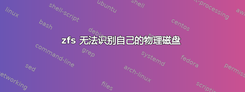 zfs 无法识别自己的物理磁盘