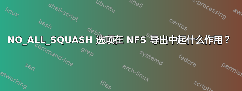 NO_ALL_SQUASH 选项在 NFS 导出中起什么作用？